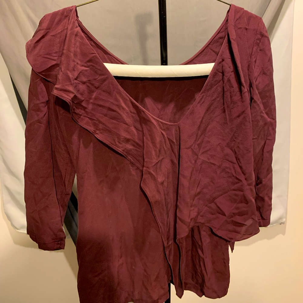 Chloé off the shoulder burgundy blouse